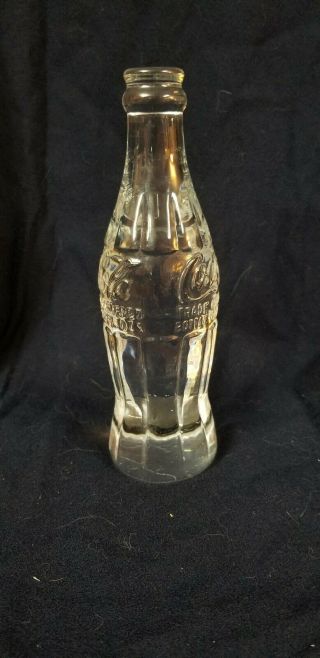 Coca - Cola Solid Clear Glass Coke Bottle Collectible 6 Fl Oz Bottle Rare