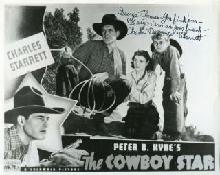 Charles Durango Starrett Signed Photo Still From The Cowboy Star