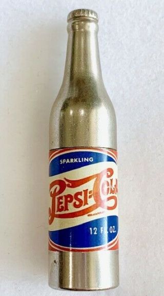 Vintage Early Pepsi Cola Double Dot Cast Metal Bottle 2 5/8 " Miniature