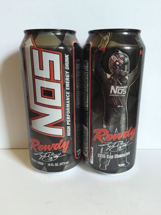 Nos Energy Drink Rowdy 2016 Flavor.  2 Total 16oz Cans Full Kyle Busch Nascar