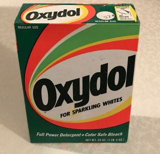 Vintage Oxydol Laundry Detergent Full Box Regular Size,  20 Oz.  Nos