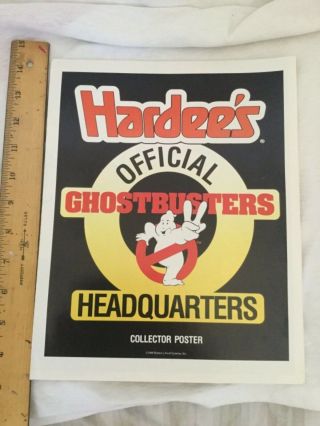 Ghostbusters Hardee’s Collector Poster 1989