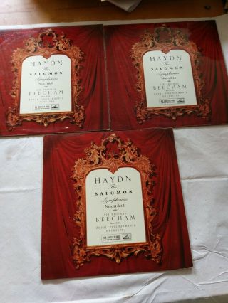 Haydn 3 Lps Vinyl The Solomon Symphonies No 7 - 12 Sir Thomas Beecham Hmv