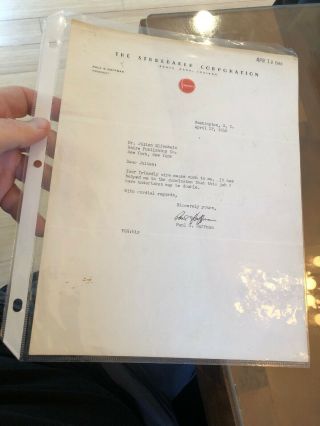 Rare Studebaker Corp Letterhead Letter Paper Signed By Paul Gray Hoffman 1948
