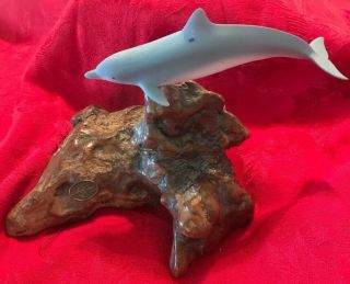 John Perry Dolphin Statue Burl Wood Tagged Nautical Decor