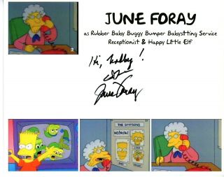 The Simpsons June Foray (1917 - 2017) Signed 8x10 Print Happy Little Elf