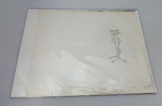 The Pink Panther Animation Cel Hand Drawn Sketch Pencil Art & Cert of Auth 3 4