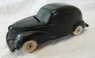 Old Antique 1930s - 40s Mercury Eight Sedan Metal Toy Car Promo Bank World 