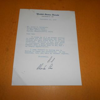 Ted Kennedy Former United States Senator Hand Signed 1970 Letterhead 6.  25 X 8