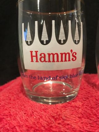 HAMMS BEER BARREL 3 GLASSES WHITE PINES 3 1/4 