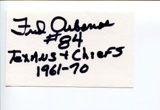 Fred Arbanas Kansas City Chiefs Bowl Iv Michigan State Signed Autograph