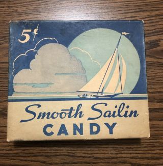 Vintage Smooth Sailin Candy Bar Display Box 5 Cents