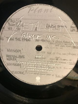 Metallica Garage Inc.  3lp Vinyl Gatefold 1998 Vertigo Label 5