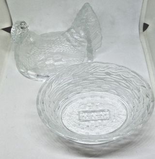 Zabkowice,  Poland 5 inch Covered Glass Hen on Nest (HON) 