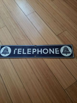 Vintage Bell System Telephone Porcelain Sign