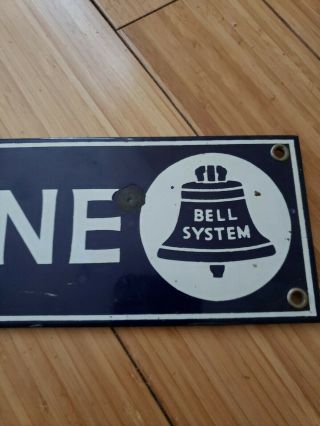 Vintage Bell System Telephone Porcelain Sign 5