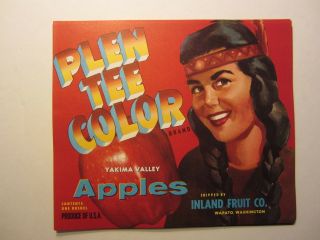 Of 25 Old Vintage - Plen Tee Color Apple Labels - Indian - Red