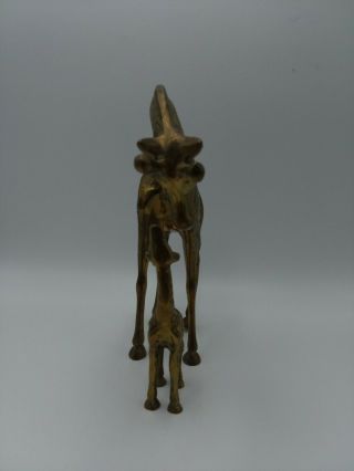 Vintage Mother & Baby Giraffe Set Solid Brass 6
