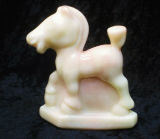 Heisey by Fenton Sparky Horse Figurine for HCA 1992 Rare BURMESE Vaseline 2