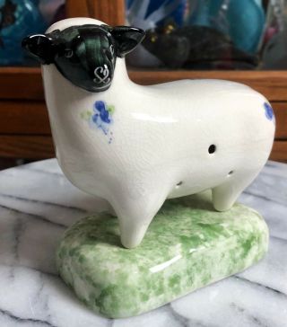 Vintage Black Face Sheep Porcelain Ceramic Pottery Figurine Staffordshire