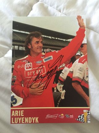 Arie Luyendyk Signed Indianapolis Indy 500 Promo Card Picture Autographed