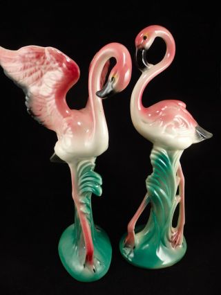 Vintage 10 Inch Mid Century Ceramic Flamingos Maddux Of California No Re