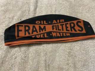 Vintage Fram Filters Detroit Mi Oil Gas Station Service Attendant Cloth Cap Nos