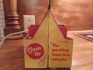 VINTAGE CHEER UP EMPTY CARDBOARD CARTON CARRIER 6 PACK 7 Ounce Glass Bottle. 3