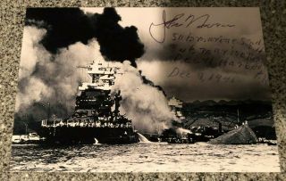 John Newman Signed 6x4 Photo Wwii Pearl Harbor Survivor Submarine Sqd.  4 W/