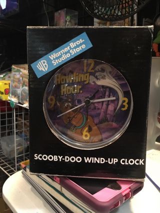 1998 Scooby - Doo Wind - Up Clock Warner Bros Studio Store Mip Halloween Very Rare