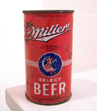 C.  1930s Miller Select Oi/irtp Flat Top Beer Can From Milwaukee,  Wi