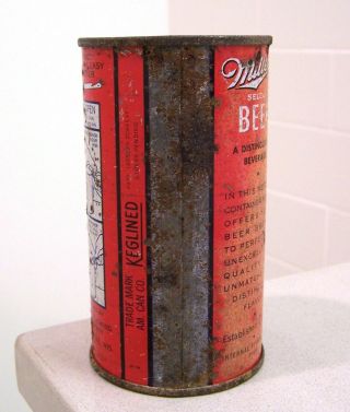 c.  1930s MILLER Select OI/IRTP flat top beer can from Milwaukee,  WI 2