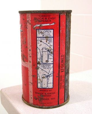 c.  1930s MILLER Select OI/IRTP flat top beer can from Milwaukee,  WI 3