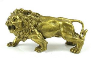 Collectable Bronze Brass Statue Figurine Lion 5.  5inch