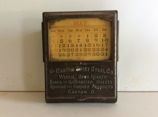 Vintage Canton Steel Co Canton,  Oh Calendar / Clip Board