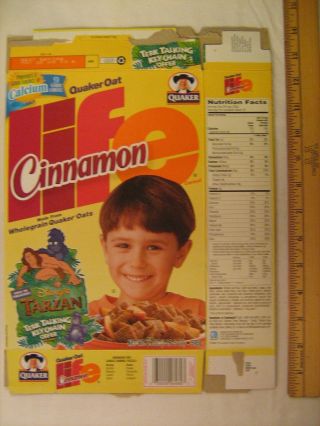 Quaker Cereal Box Cinnamon Life 1999 Tarzan [g7e2]