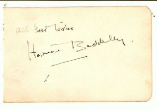 Hermione Baddeley Actress Mary Poppins Signed Autograph Album Page