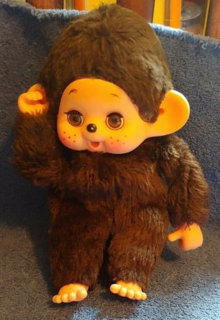 Big Rare Vintage 1970s Monchichi Eyes Open & Close Plush Monkey