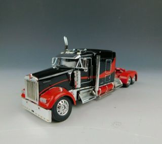 Vintage Diecast Promotions Kenworth Tractor Trailer Black & Red Semi Truck 1:64