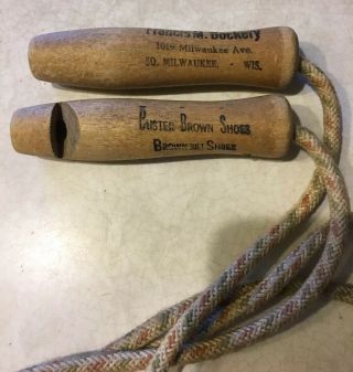 Jump Rope,  Vintage,  8’ With Whistle,  Buster Brown Shoes,  Milwaukee