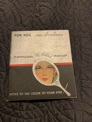 1936 Richard Hudnut Marvelous Eye - Matched Makeup 32 Page Booklet 4 " X 4.  5 "