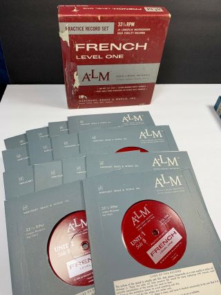 ALM FRENCH LEVEL ONE And TWO - Practice Record Set - 33 1/3 RPM LP 22 RECORDS 2