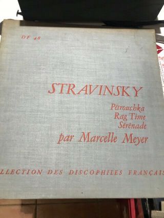 Ultra Rare French Marcelle Meyer Plays Stravinsky 10 " On Discophiles Df 48