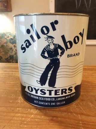 Sailor Boy Brand Oysters Gallon Tin Can