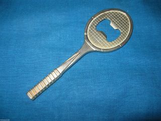 Vintage Tennis Racket Racquet Shaped Metal Solid Beer Bottle Opener 6 "