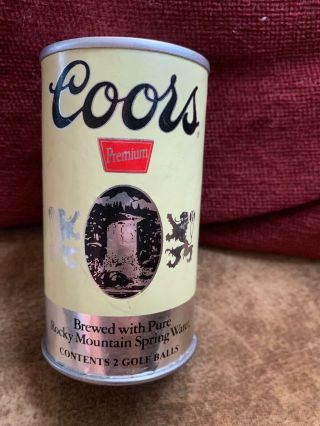 Coors Mini Beer Can With 2 Golf Balls Vintage Advertisment Novelty Can