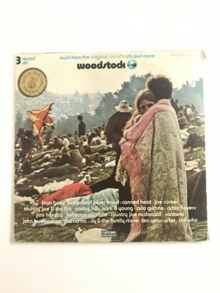 Woodstock Vinyl Record Album Vintage LP,  Cotillion Label,  3 Set,  SD 3 - 500 2