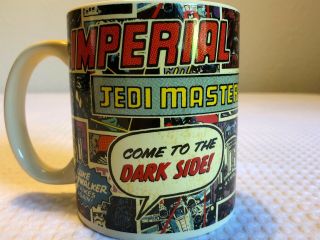 Star Wars Coffee Cup - Comic Strip,  Jedi Master.  Jerry Leigh Ceramic Mug.  Dark Side 2