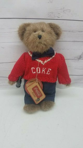Coca Cola Boyds Bears David 10 " Stuffed Animal Plush Teddy Bear Bowtie Sweater