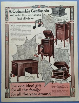 A Columbia Grafonola  1912 The Christian Herald Advertisement